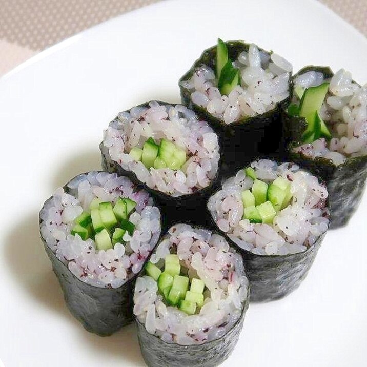 赤しそふりかけのカッパ巻き☆軽食やおつまみにも